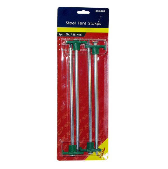 4PC 10" Steel Tent Stakes Set